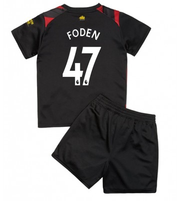 Manchester City Phil Foden #47 Bortedraktsett Barn 2022-23 Kortermet (+ Korte bukser)